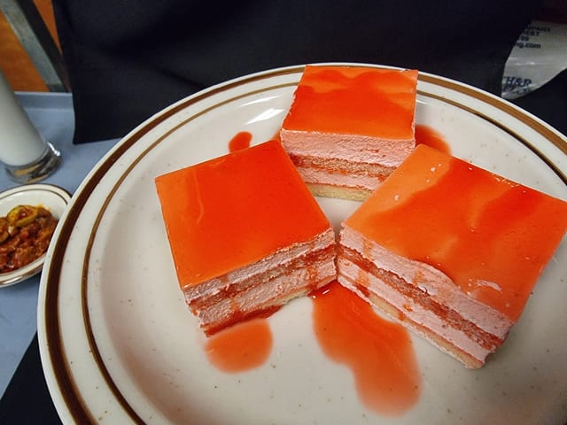 Raspberry Mousse Cake.